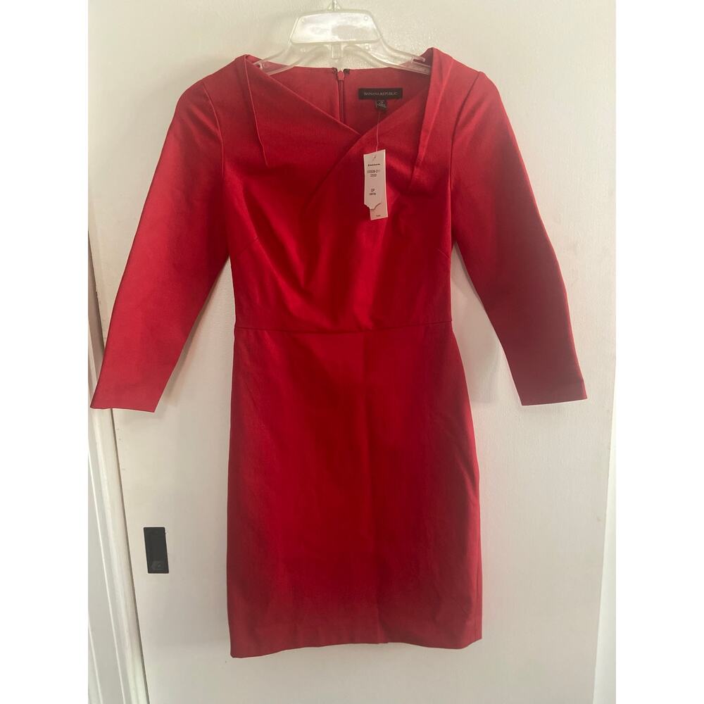 NWT Banana Republic red cotton blend dress